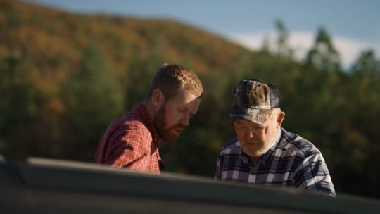 More than a decade after signing onto the project, Fraley (right) is eager to see turbines take root here and watch as his community leads the state’s clean energy revolution.