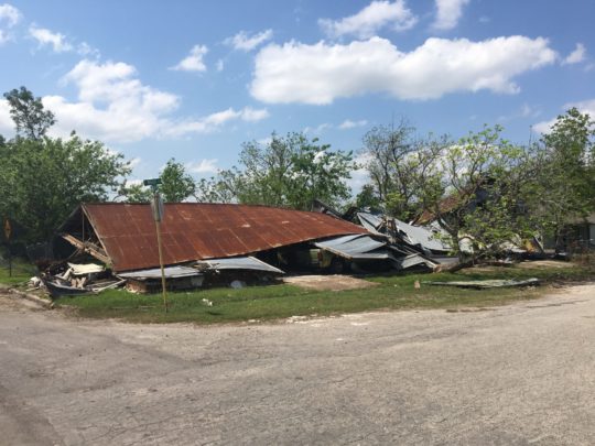 Destruction in the town of Refugio