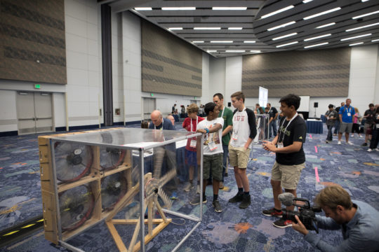 The team's turbine and a test session.