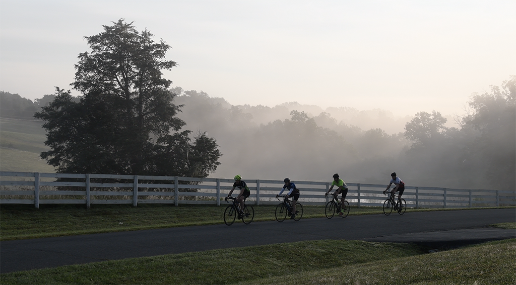 Apex team members regularly bike before work across the rolling landscape of Central Virginia.